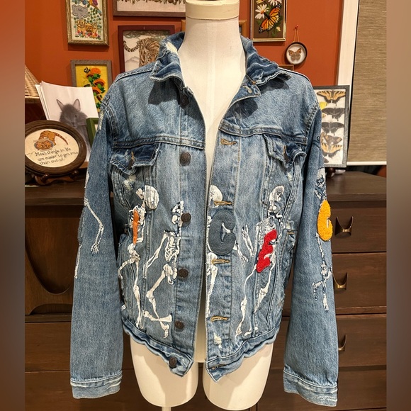 Billionaire Boys Club Icecream dancing bones denim jean jacket size medium - Picture 1 of 8